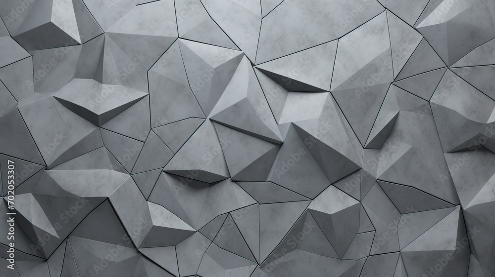 industrial concrete polygonal geometric wall - obrazy, fototapety, plakaty 