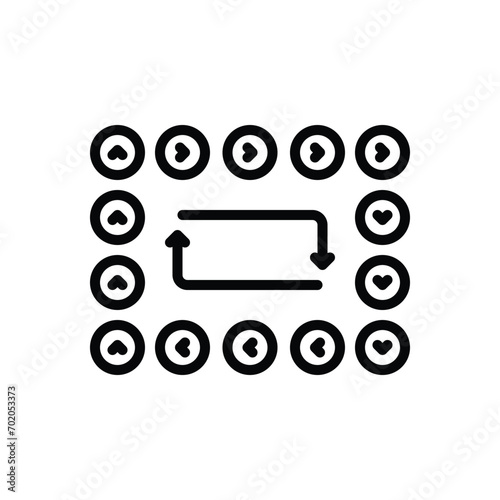 Black line icon for repeated 