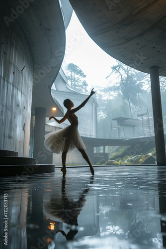 ballet dancer in ballroom
