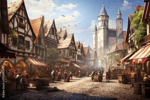 Old town of Rothenburg ob der Tauber, Bavaria, Germany, AI Generated