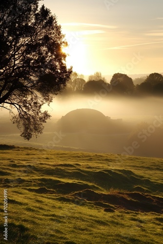 Sunrise over a megalithic tomb 