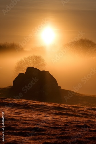 Sunrise over a megalithic tomb 