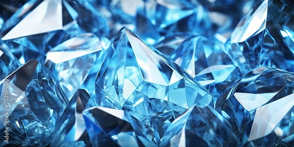 refection caustic of  blue diamond crystal jewel light texture background. blue shiny diamond stone abstract background, 