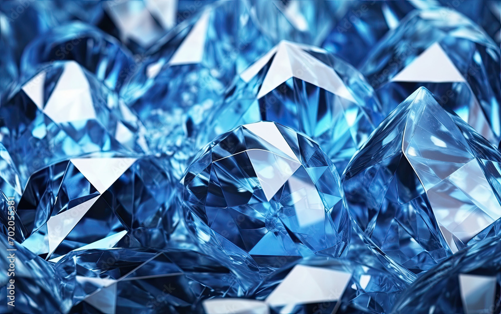 refection caustic of  blue diamond crystal jewel light texture background. blue shiny diamond stone abstract background, 