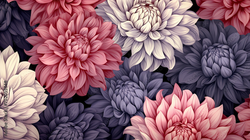 abstract background seamless pattern with dahlia flowers abstract background seamless pattern with dahlia flowers