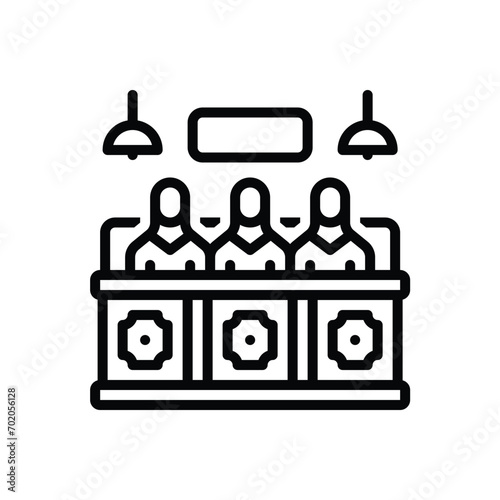 Black line icon for jury 
