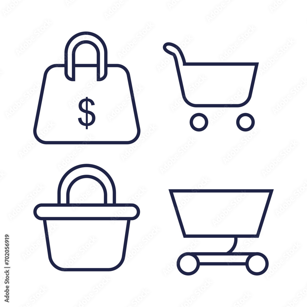 vector set of shopping concept icons vector set of shopping concept icons