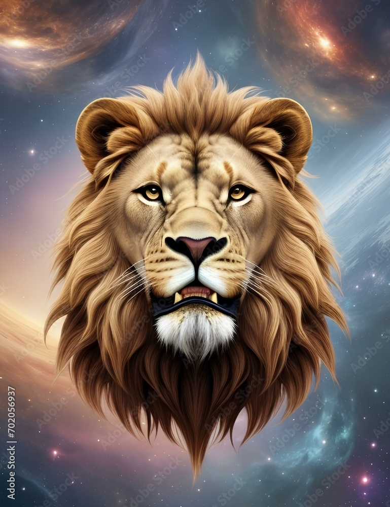 lion in the space 