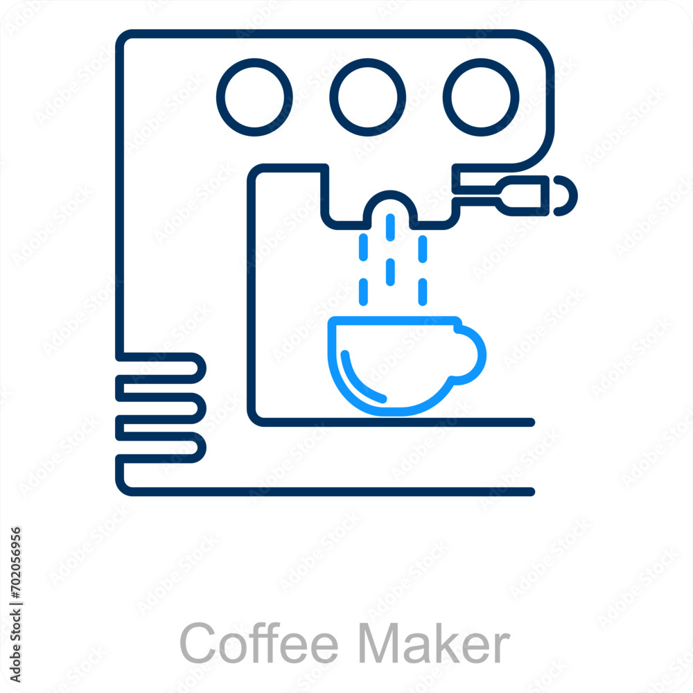 Coffee Maker and coffee machine icon concept Coffee Maker and coffee machine icon concept