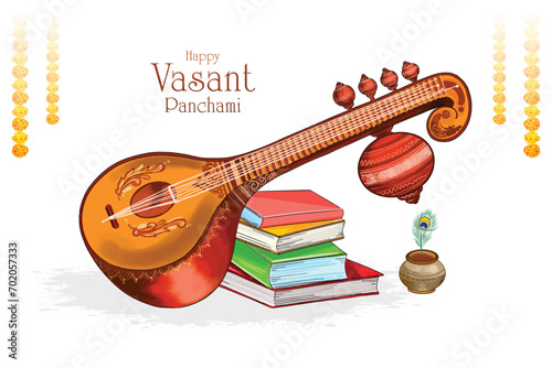 Beautiful indian festival vasant panchami card background