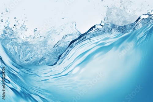 Fresh blue water with water bubbles backgrounds photo