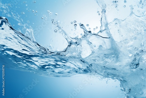 Fresh blue water with water bubbles backgrounds