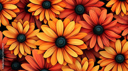 abstract pattern with flowers orange garbera photo