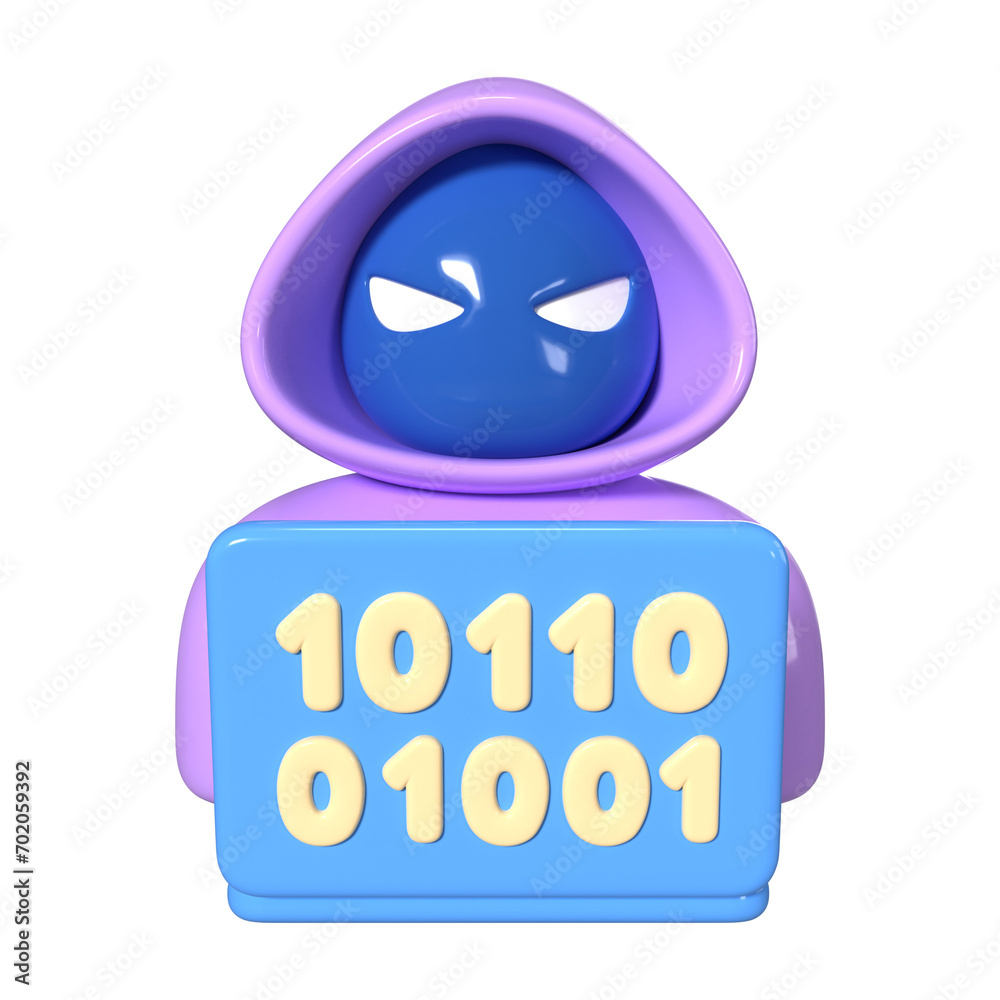 Obraz premium Hacker 3D Illustration Icon