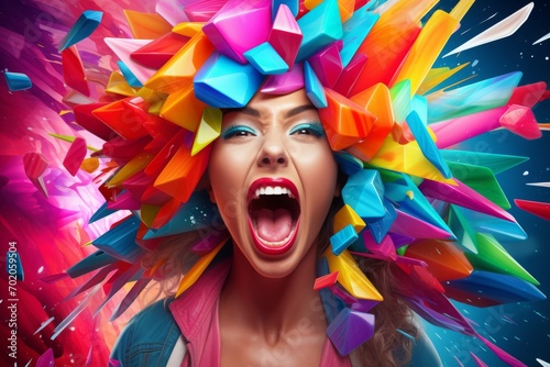 Tech-Infused Happiness. Female Body, Big Mouth, Social Media