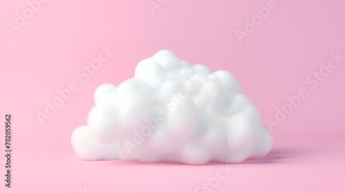 White cloud isolated on pink background.