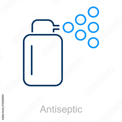 Antiseptic and hand icon concept 