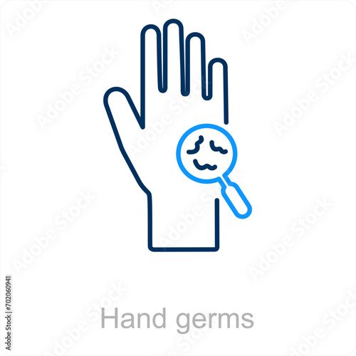 Hand Germs and drop icon concept 