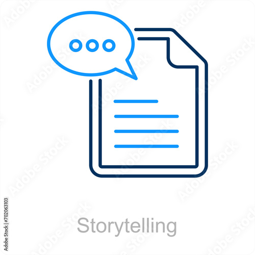 Storytelling and assignment icon concept 