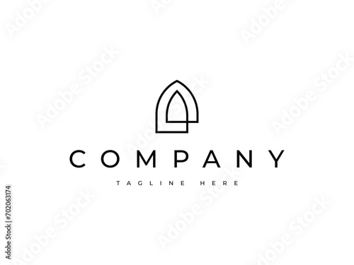 minimal arches line logo design