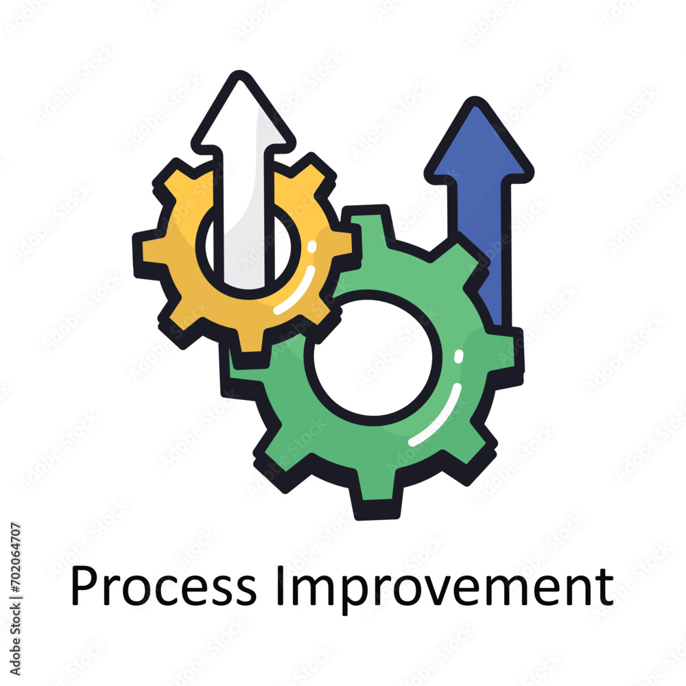 Process Improvement vector filled outline doodle Design illustration. Symbol on White background EPS 10 File Process Improvement vector filled outline doodle Design illustration. Symbol on White background EPS 10 File