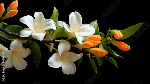 Orange jasmine on white background  © PNG