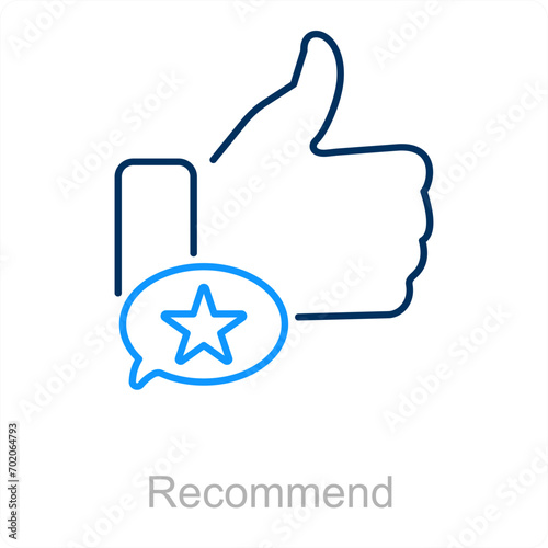 Recommend and comment icon concept 