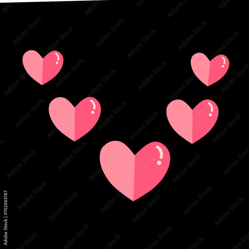 pink heart on black background