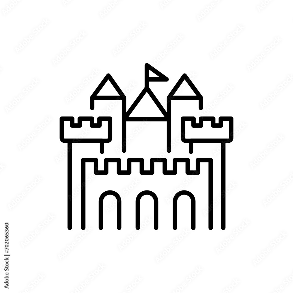 Kingdom castle outline icons, minimalist vector illustration ,simple transparent graphic element .Isolated on white background Kingdom castle outline icons, minimalist vector illustration ,simple transparent graphic element .Isolated on white background