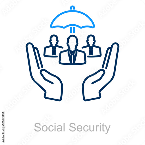 Social Security and people icon concept 