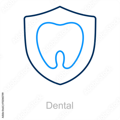 Dental and dental health care icon concept 