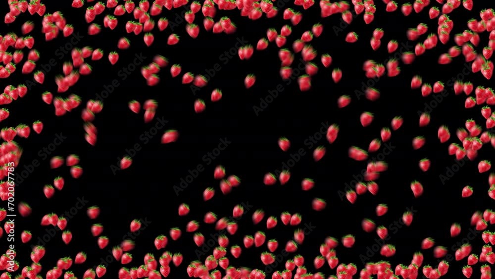 Artistic Super Slow Motion Transition of Vibrant Strawberries Artistic Super Slow Motion Transition of Vibrant Strawberries