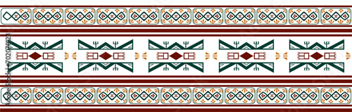 Vector colorful native american seamless pattern. Endless Aztec, Maya, Inca ornament. Drawing for border and frame.