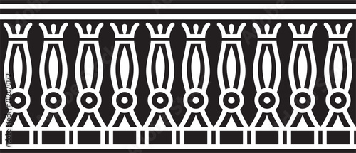 Vector monochrome seamless Egyptian border. Endless black Ornaments of Ancient Egypt. Geometric African frame. photo