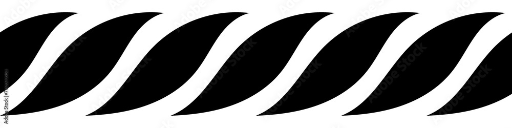 straight black shiny rope border Seamless nautical rope brush vintage decorative elements