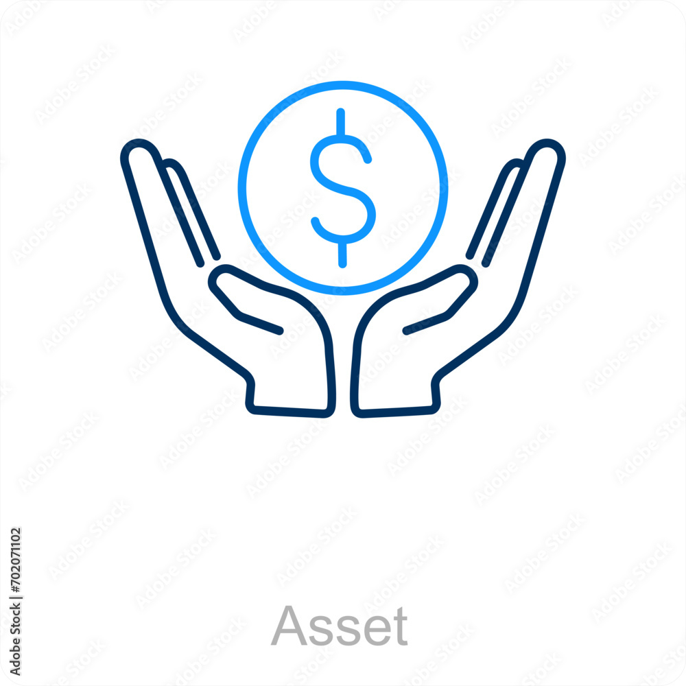 Asset and money icon concept 