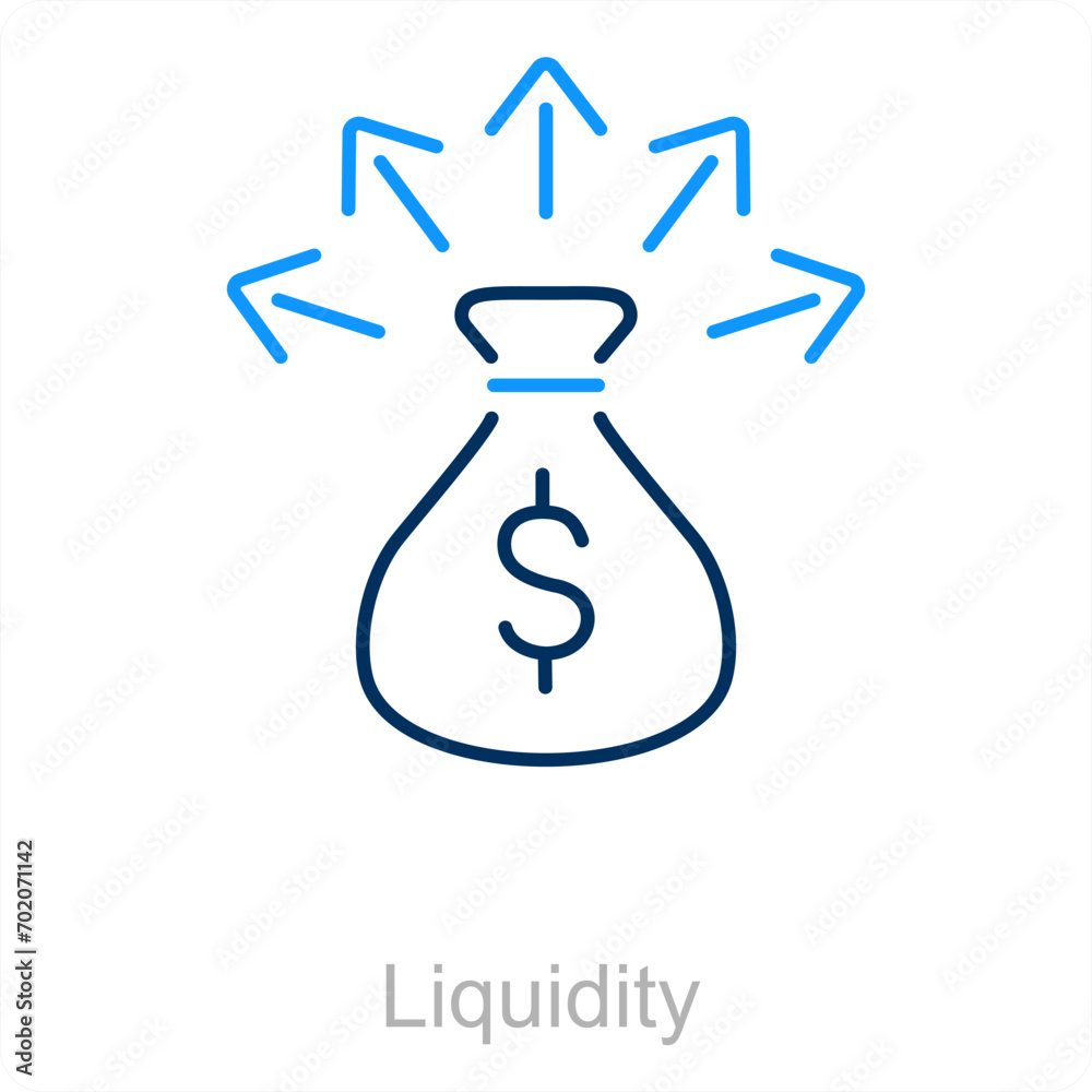 Liquidity and funds icon concept Liquidity and funds icon concept