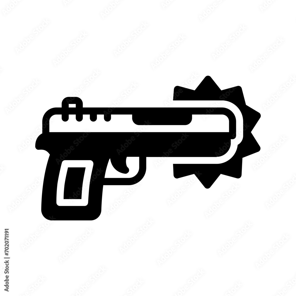 Solid black icon for Gun