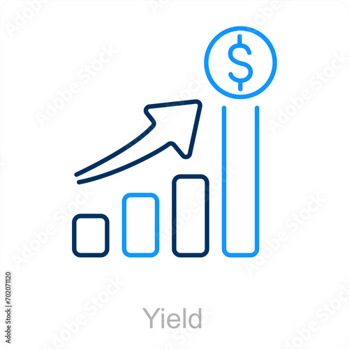 Yield and stock icon concept