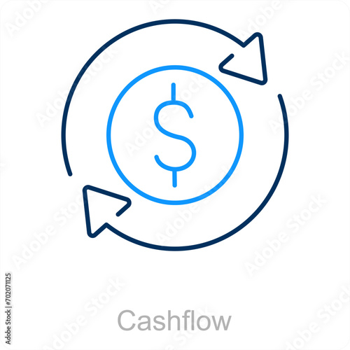 Cashflow and cash icon concept  photo