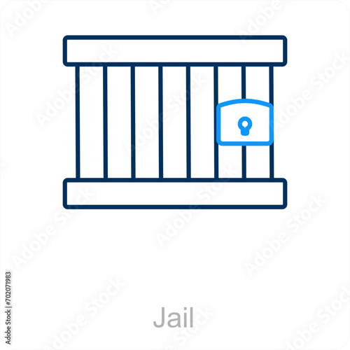 Jail and prison icon concept