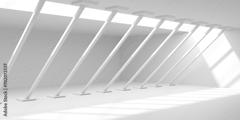 White Abstract Modern Architecture Interior Background