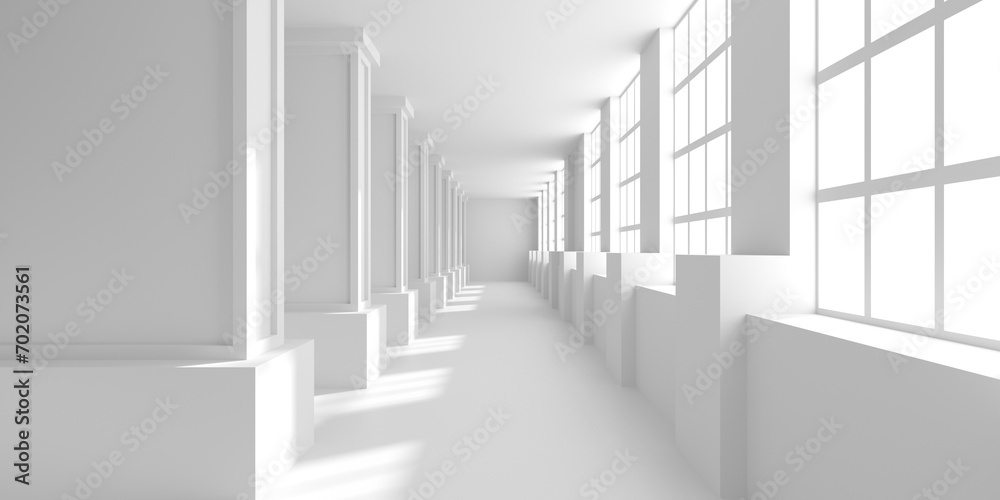 Fototapeta premium Empty Room. Abstract Futuristic Interior