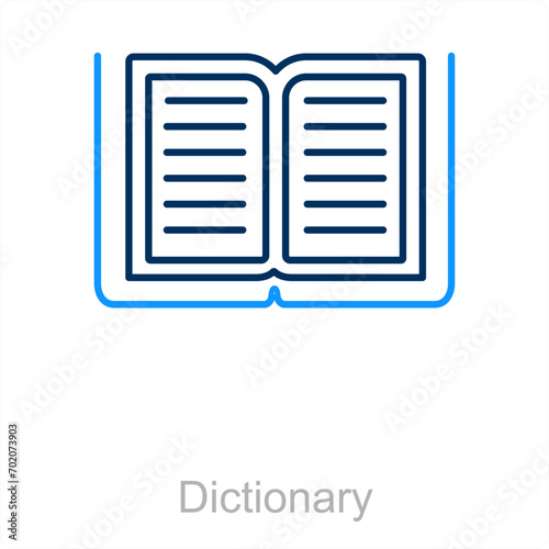 Dictionary and data icon concept