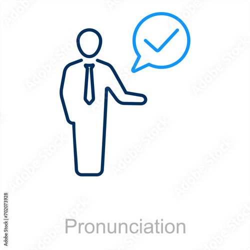Pronunciation and speak icon concept