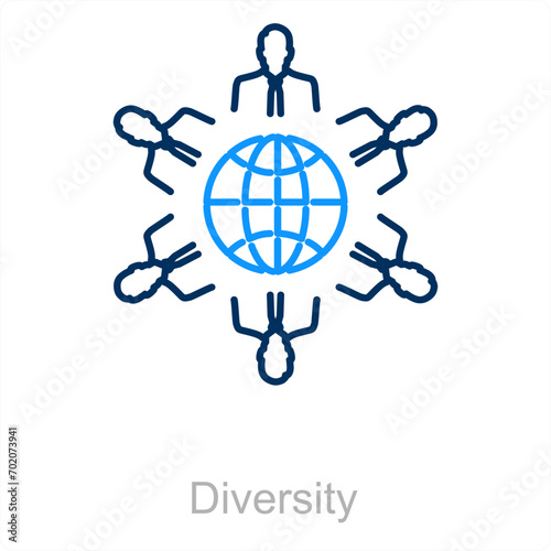 Diversity and combine icon concept