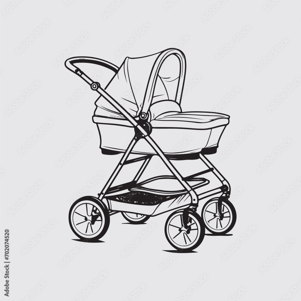 Baby Stroller image Vector. illustrations Baby Stroller on white background Baby Stroller image Vector. illustrations Baby Stroller on white background