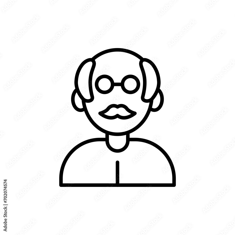 Grandfather outline icons, minimalist vector illustration ,simple transparent graphic element .Isolated on white background