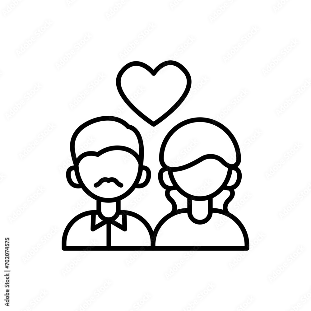 Family couple outline icons, minimalist vector illustration ,simple transparent graphic element .Isolated on white background Family couple outline icons, minimalist vector illustration ,simple transparent graphic element .Isolated on white background