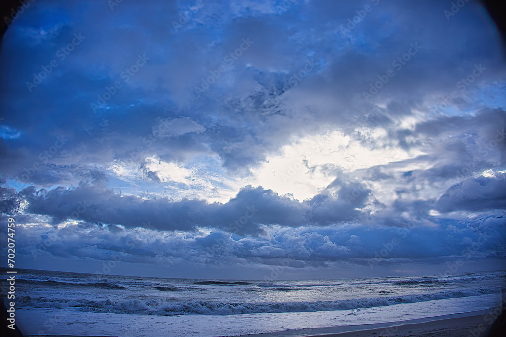 Winter storm clouds over the ocean in Indialantic Florida